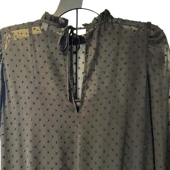 Women’s ASOS Black Sheer Swiss Dot Maxi Dress W/ Separate Tank Dress US 6 - Picture 4 of 5